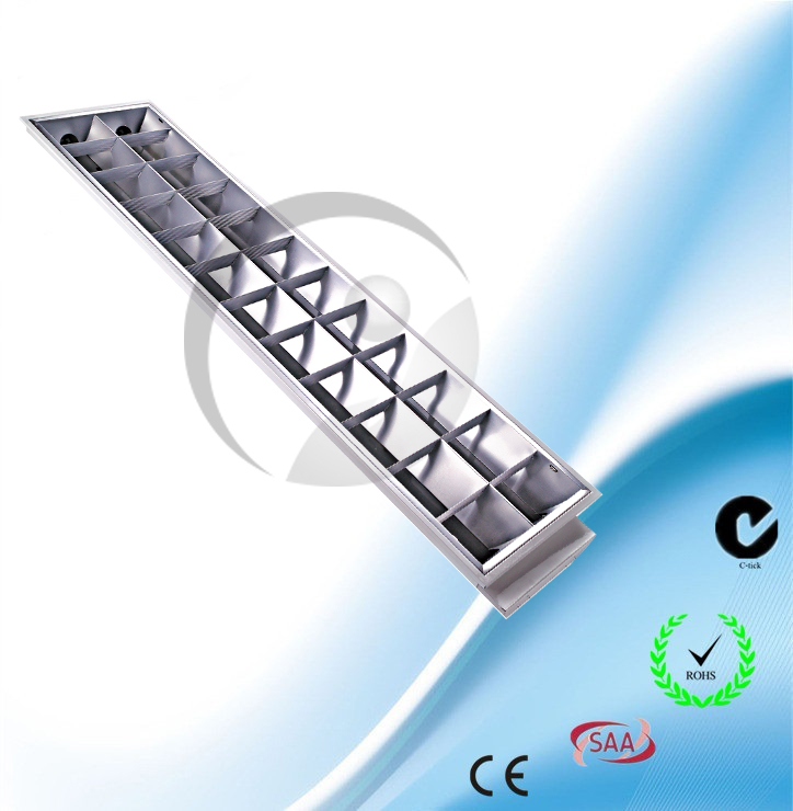 Recessed T8 Grill lighting fitting Double Tubes